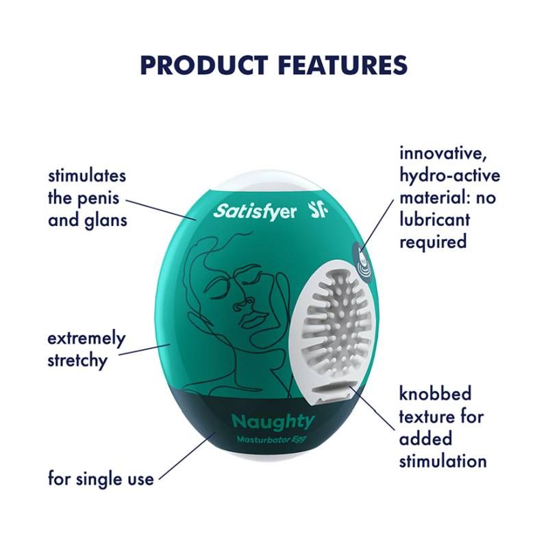 Satisfyer Masturbator Egg Naughty Compact Pleasure With A Wild Twist