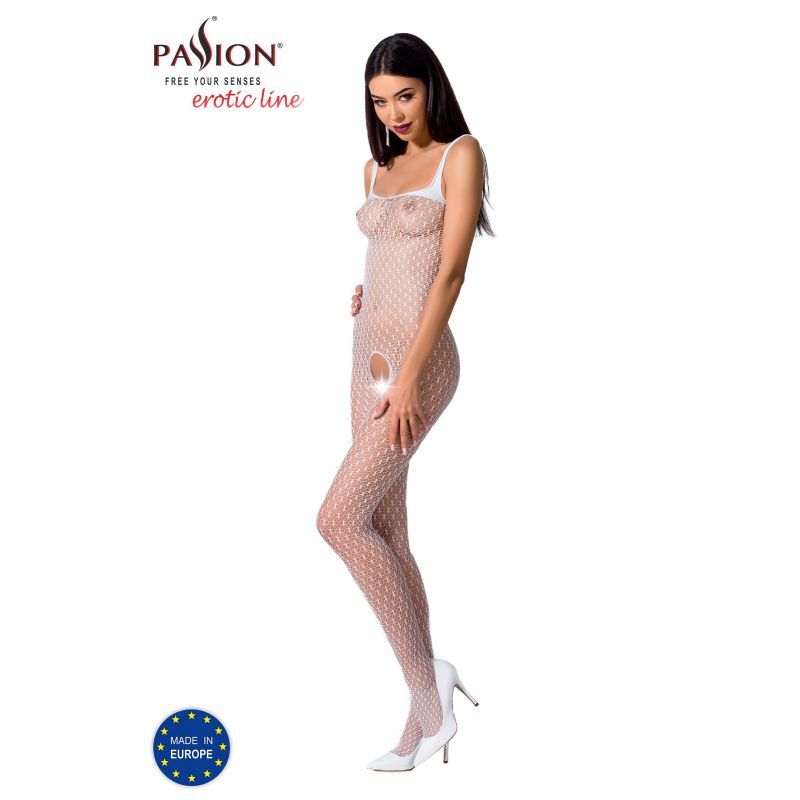 Passion Lingerie Bodystocking Bs071 Red - White