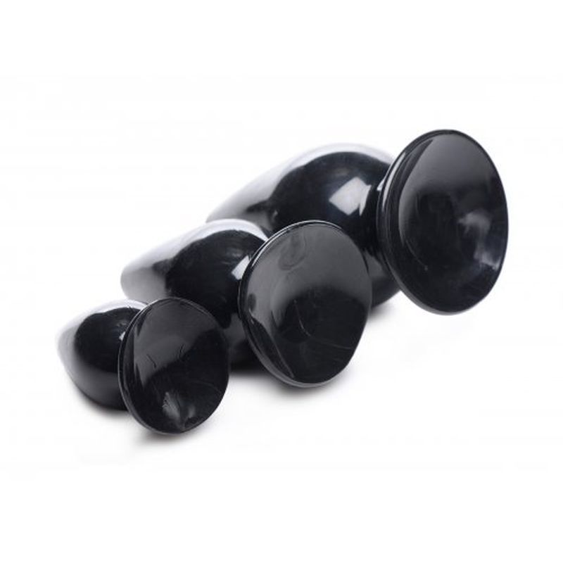 Triple Cones 3 Pc Anal Plug Set Black - Black