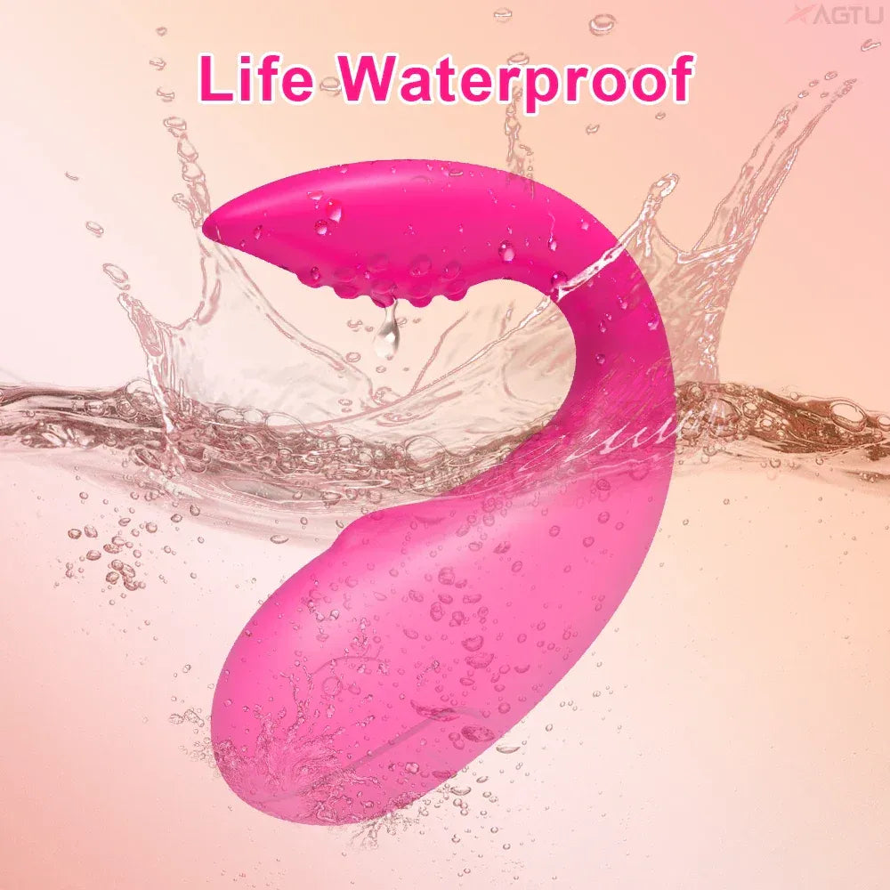 Interactive Vibrating Love Egg Dual Motor Panty Vibrator for Couples - Red
