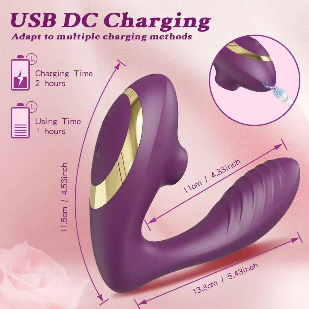 Vibrating Clit Sucker for Women G Spot Stimulator Female Masturbator - Pink