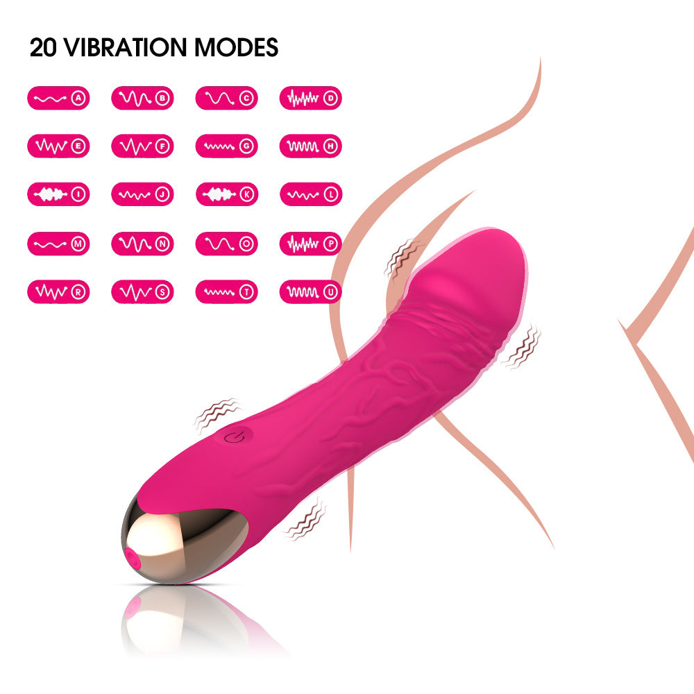 Dark Green Intense Pleasure G-Spot Vibrator - 20 Speed Rechargeable Silicone Wand with Magnetic Charging