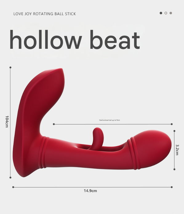 Red  Wearable Vibrating Stimulator with Remote - Dual-Action Couples' Toy